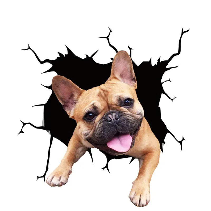 1Pc 3D Dog Pattern Waterproof PVC Toilet Sticker Creative WC Bathroom Stickers Home Decorations Cute Mouse Expression Decals Oasis Select style O-15X15CM