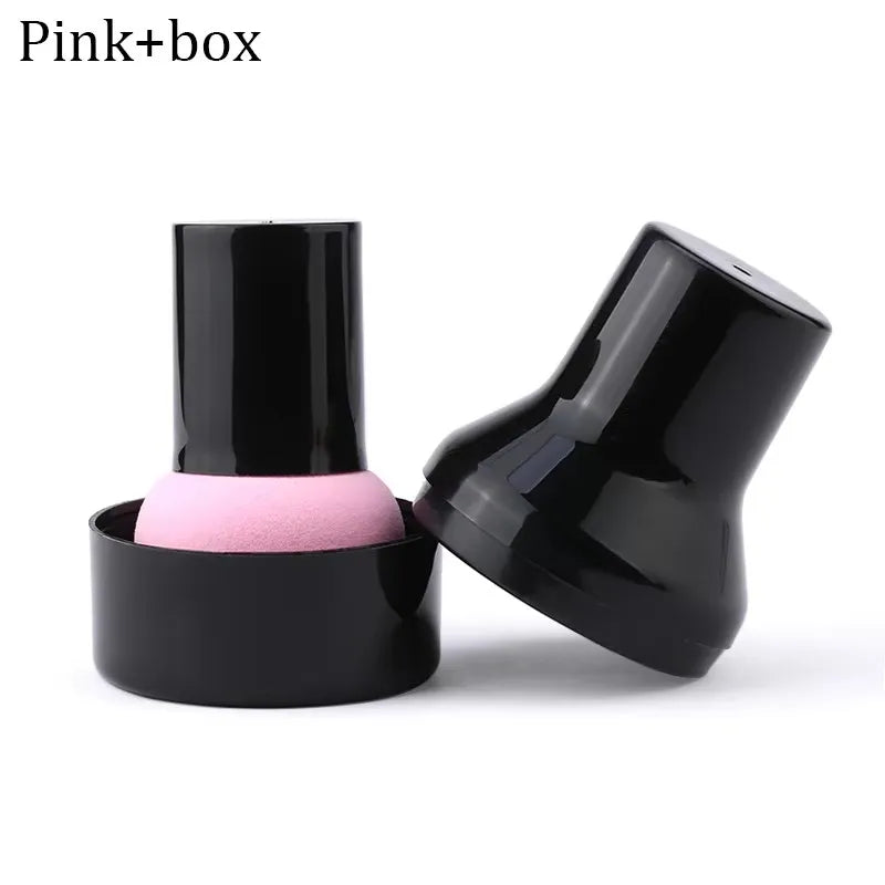 1/2pcs Color Mushroom Head Cosmetic Puff With Protective Cap Loose Powder Foundation Puff Air Cushion Sponge Makeup Egg Makeup Oasis Select 1pcs Pink with box