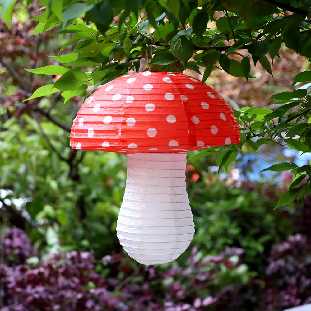 Hanging Lamp Large Mushroom Shaped Paper Lanterns for Baby Shower Wedding Birthday Party Decor Jungle Theme Gift Oasis Select