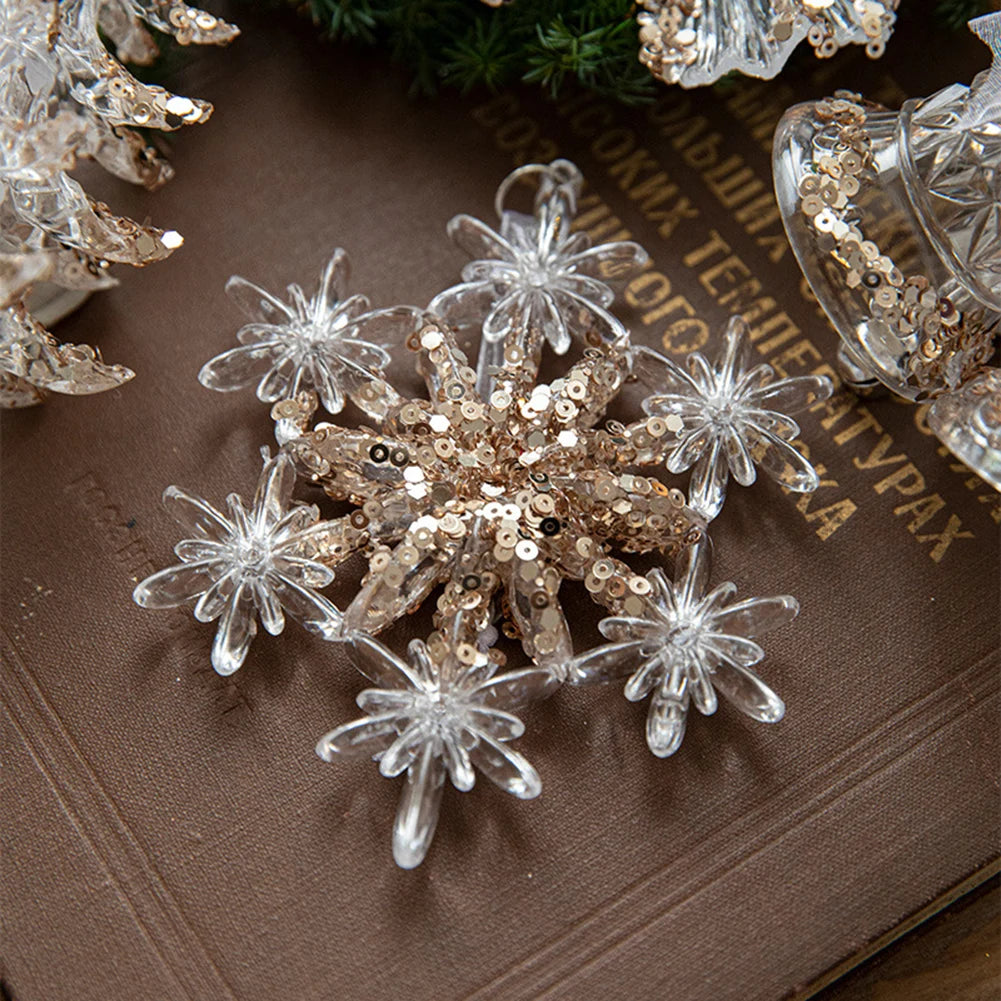 Crystal Acrylic Snowflake Christmas Ornaments – Transparent