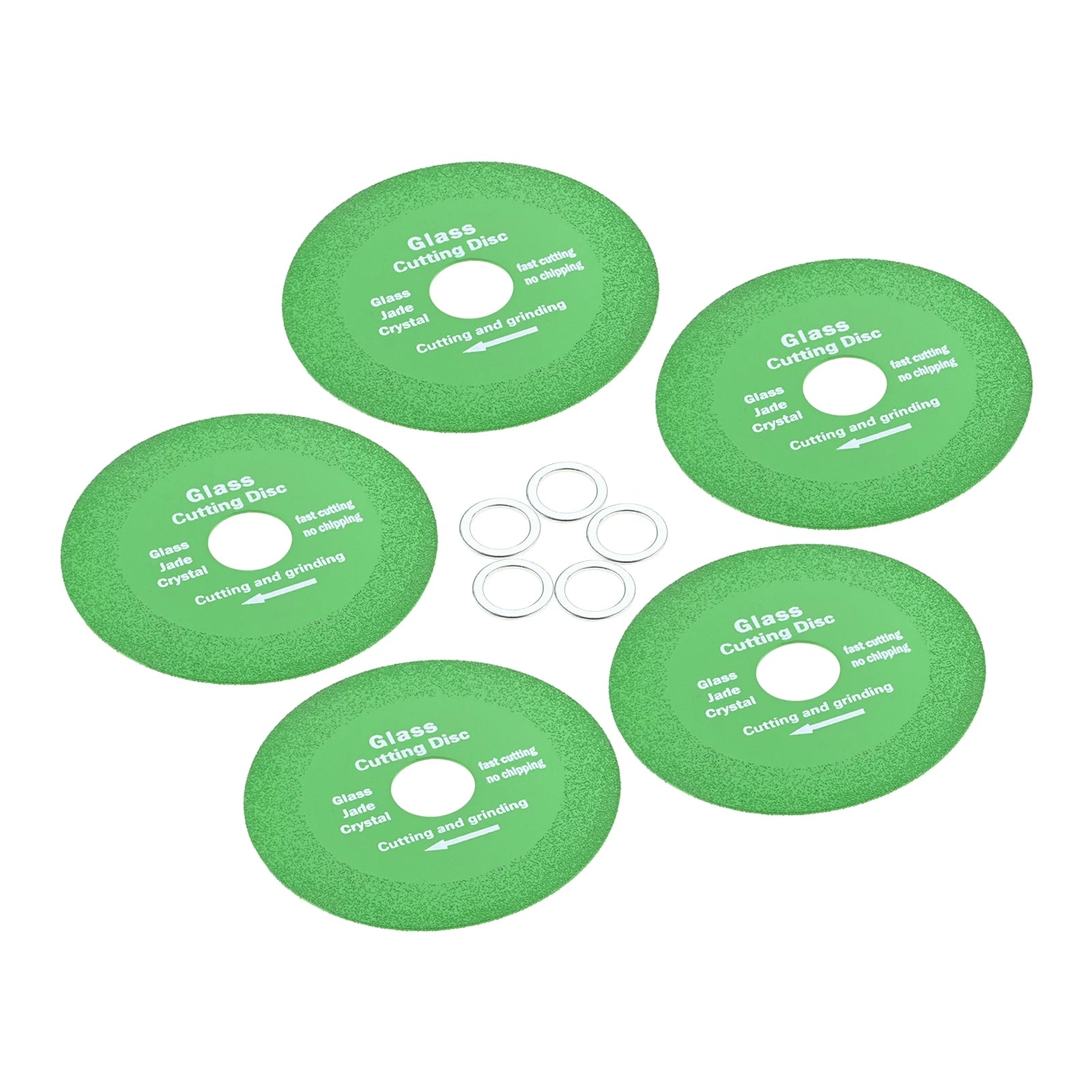 5Pcs 100/115mm Diamond Glass Cutting Disc 1mm Thin Brazed Saw Blade 7/8" Arbor for Angle Grinder Jade Ceramic Tile Grinding Oasis Select