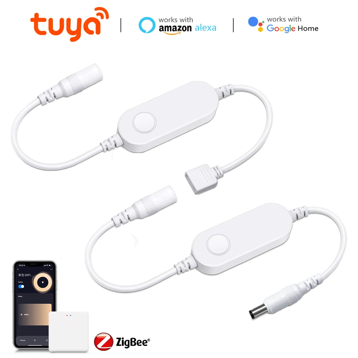 12V-24V Zigbee3.0 WiFi Single Color/RGB LED Light Strip Wireless Controller For Tuya Alexa Smartthings Gateway Bridge Google Oasis Select