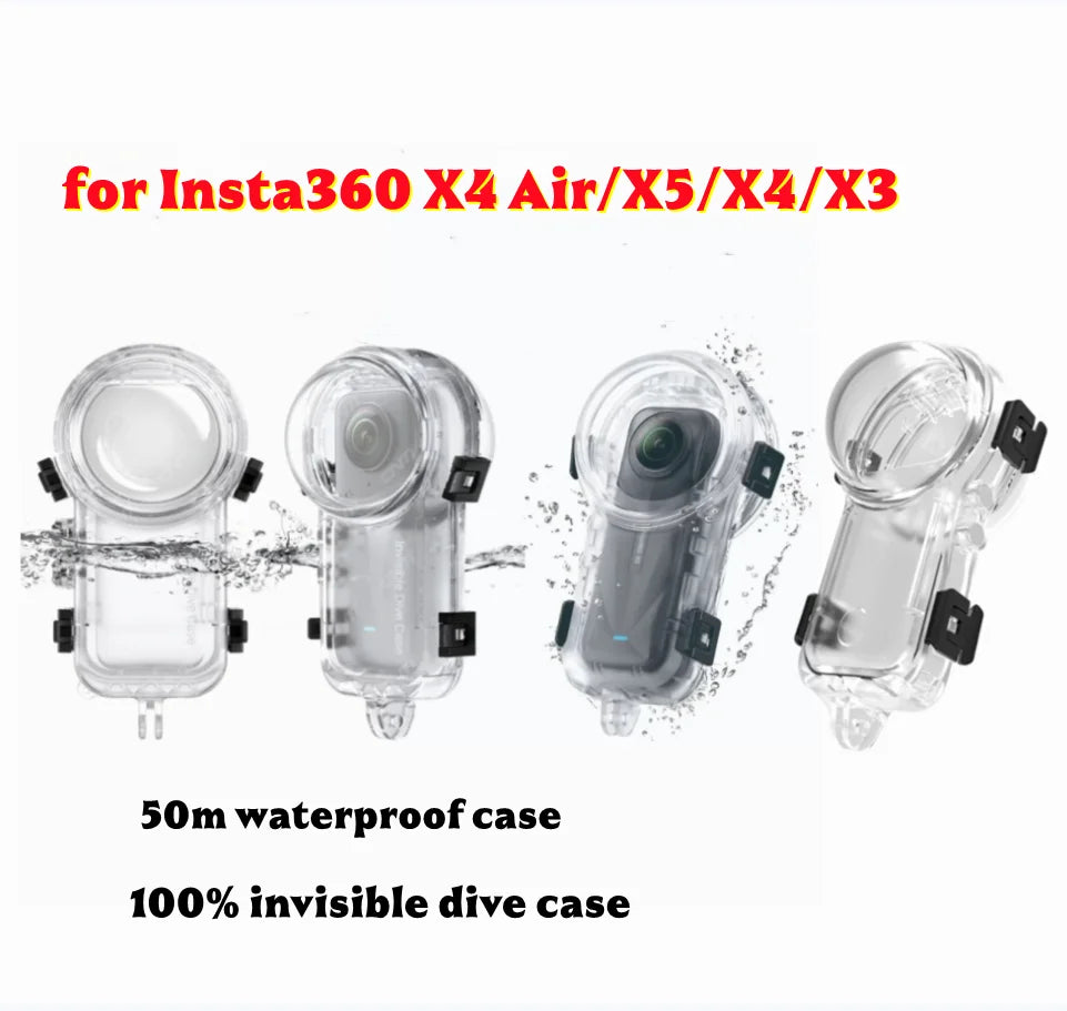 50M Waterproof Dive Case for Insta360 X4 X5 X3 Housing