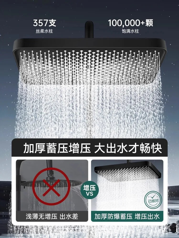 New 14 Inch Big Panel Rainfall Shower Head,High Pressure Shower Head,Water Saving,Top Rain Shower Faucet Bathroom Accessories Oasis Select