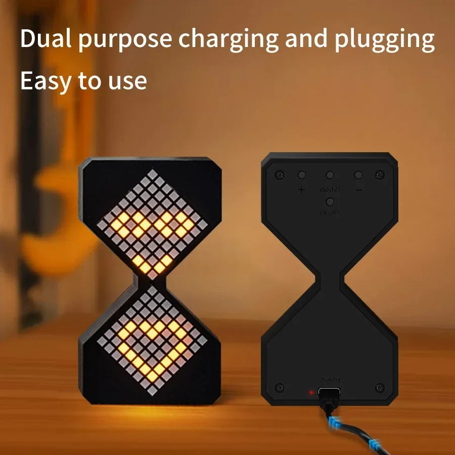 Creative DIY Digital Hourglass Birthday Gift Toy Game Timer 3D Electronic Hourglass Cyber Style Sense of Technology Yellow Light Oasis Select