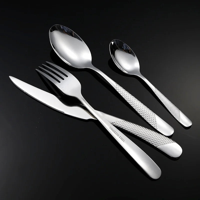24-Piece Star Diamond Stainless Steel Cutlery Set – Serves 6 Flatware Cutlery Set Oasis Select