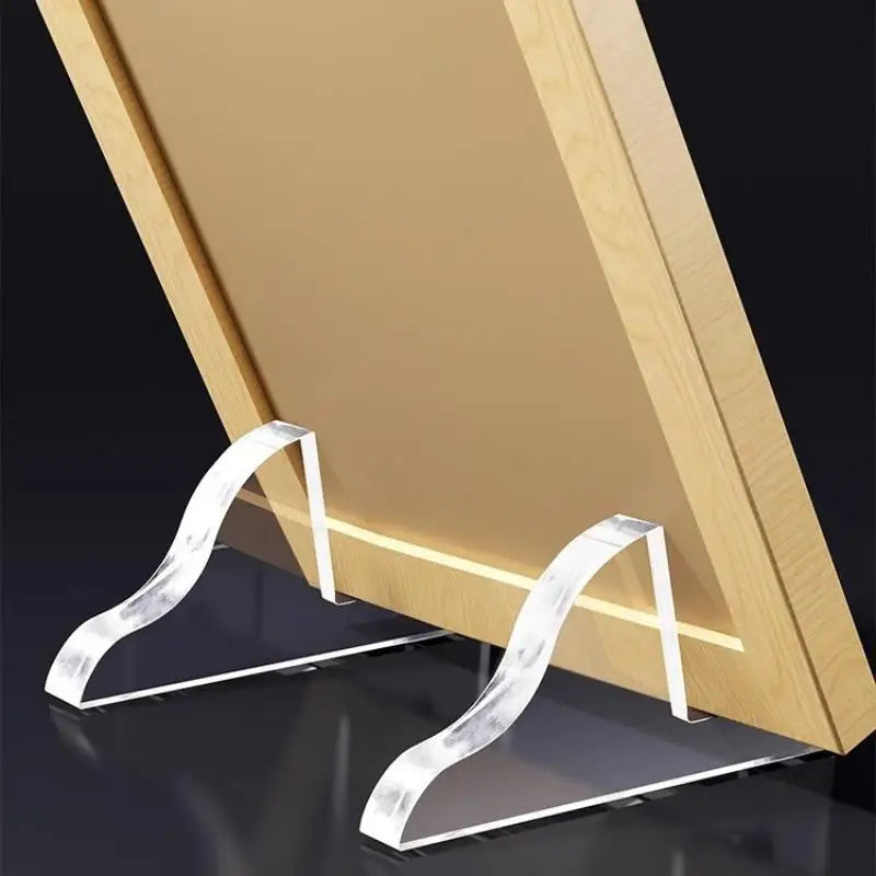 2Set Transparent Acrylic Photo Frame Stand,Display Cabinet Base Stand,Medal Certificate Desktop Ornament Decoration,Photo Frame Oasis Select