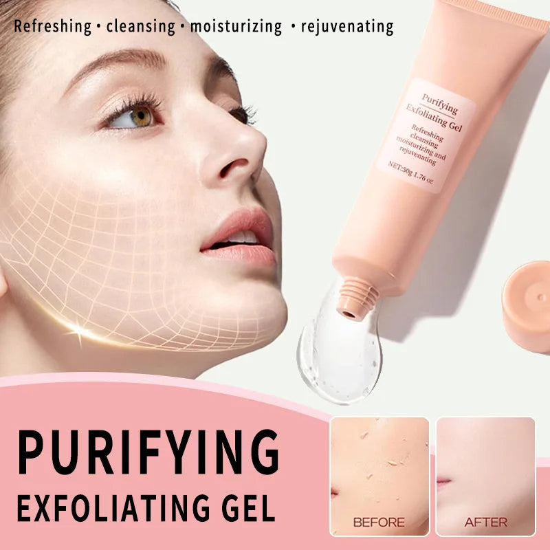 50g Face Exfoliating Gel Deep Pore Cleanser Gentle Exfoliate Oil Control Smooth Soften Moisturizing Facial Scrub Clean pores Oasis Select