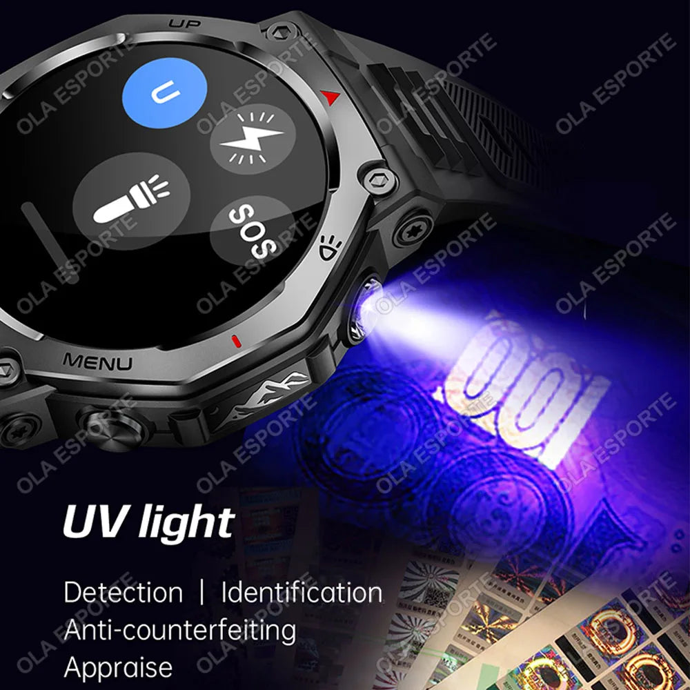 Ola Esporte Military GPS Smartwatch | AMOLED, 170 Sports, BT Call