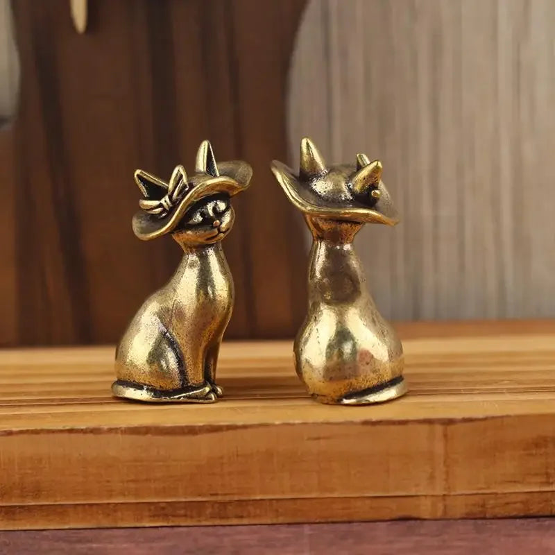 Brass Brass Princess Cat Statue Creative Animal Desk Ornaments Desktop Home Decor Collection Cute Statue Ornaments Oasis Select