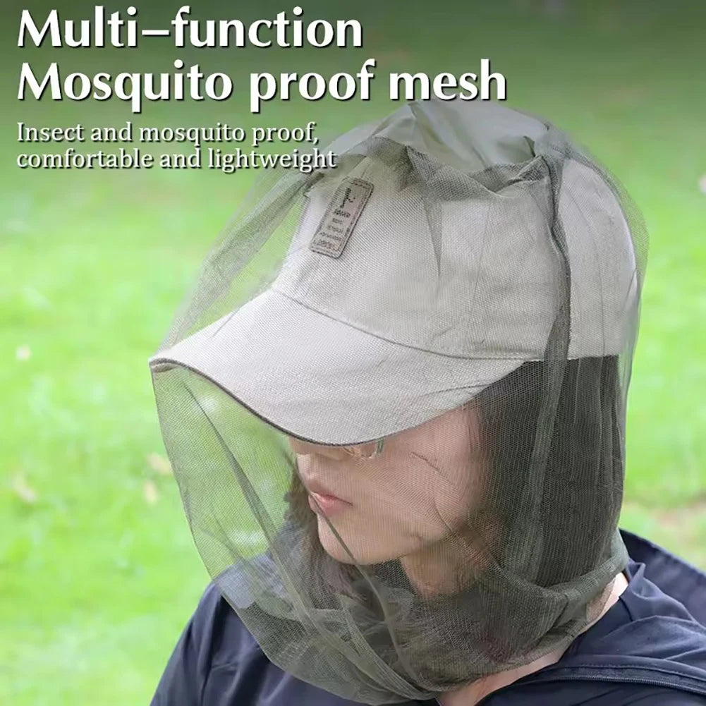 Mosquito Head Net Hat – Bug Face Shield for Hiking & Camping