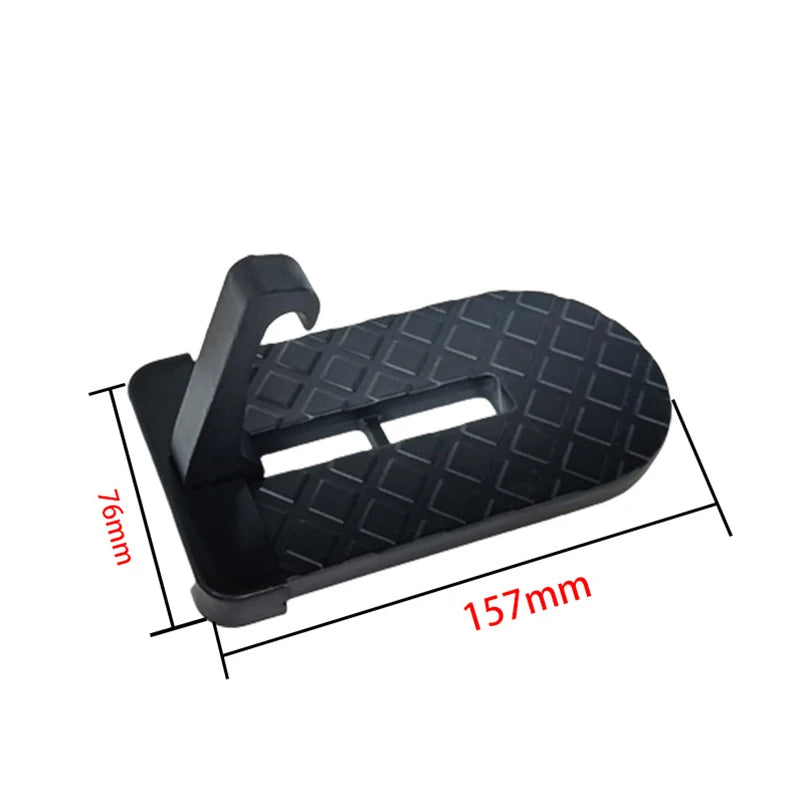 Foldable Car Door Step With Safety Hammer & Anti-Skid Wheel - Durable Aluminum Alloy Multi-Functional Roof Rack Hook Oasis Select Black1