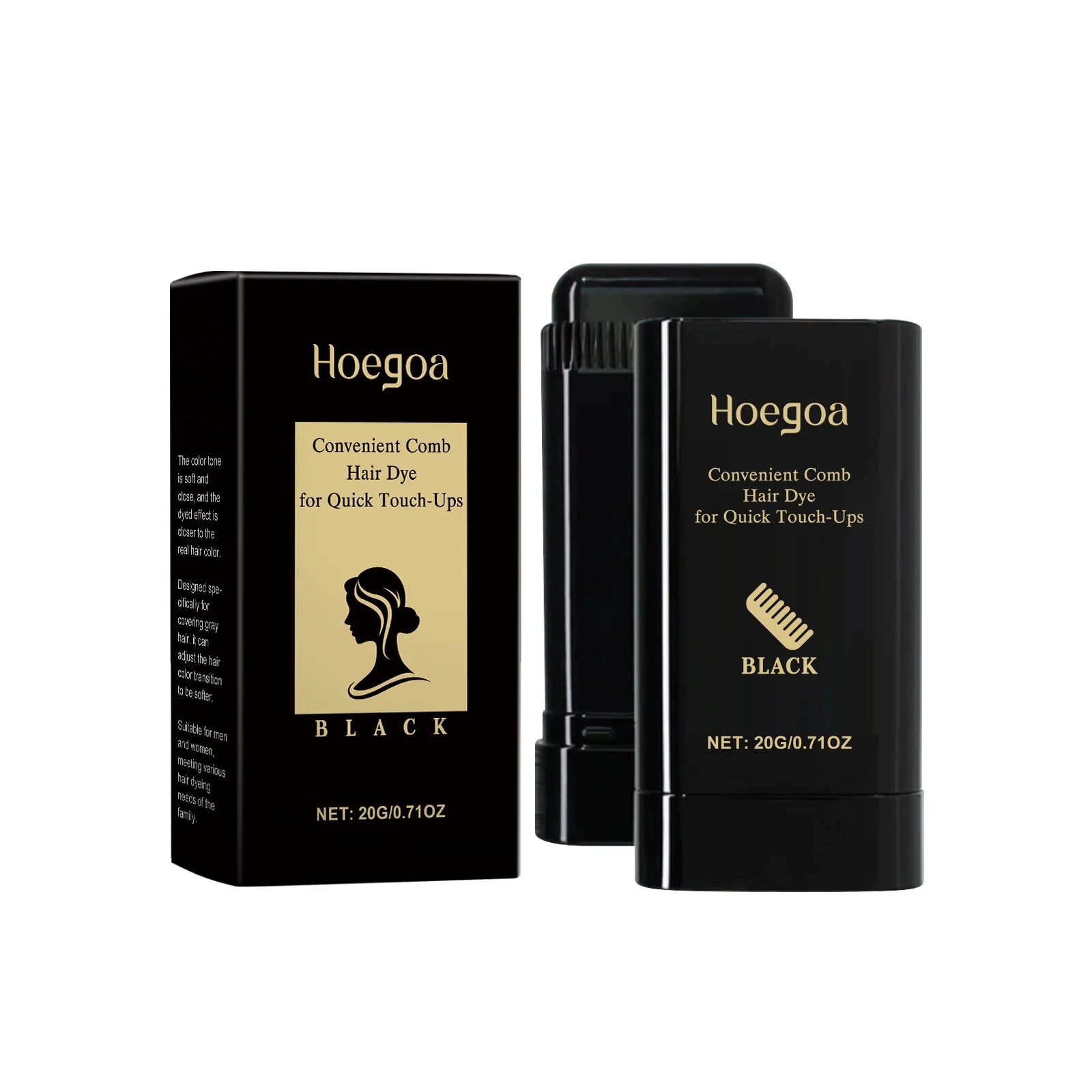 HOEGOA Temporary Hair Color Stick – Gray Root Concealer Temporary Hair Color Oasis Select Black Boxed