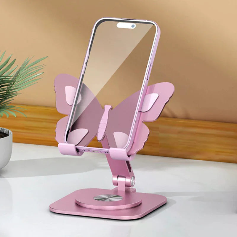 Butterfly 360° Rotating Aluminum Phone & Tablet Stand – Foldable