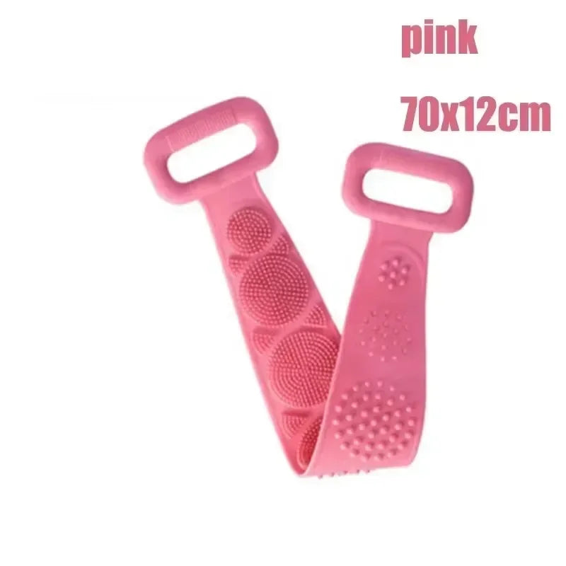 Body Shower Foot Scrubber Brush Wash The Body Cleanser Silicone Sponge Bath Massage Mat Back Brush Wall Mounted with Suction Cup Oasis Select pink brush