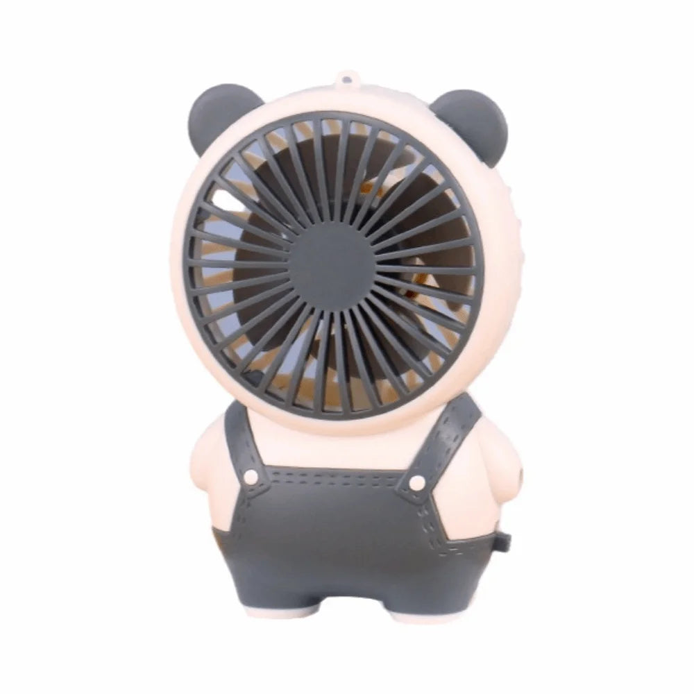 Bear Shape Desktop Mini Fan USB Rechargeable Portable Children's Handheld Fan Lightweight Quiet Operation Small Electric Fan Oasis Select White