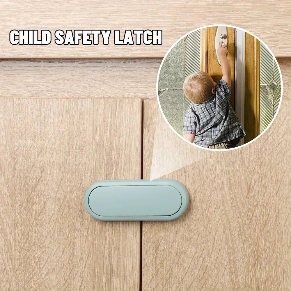 5pcs Children's Drawer Safety Latch Cabinet Door Protection Baby Anti Pinch Hand Invisible Lock Opposite Door Wardrobe Lock Oasis Select