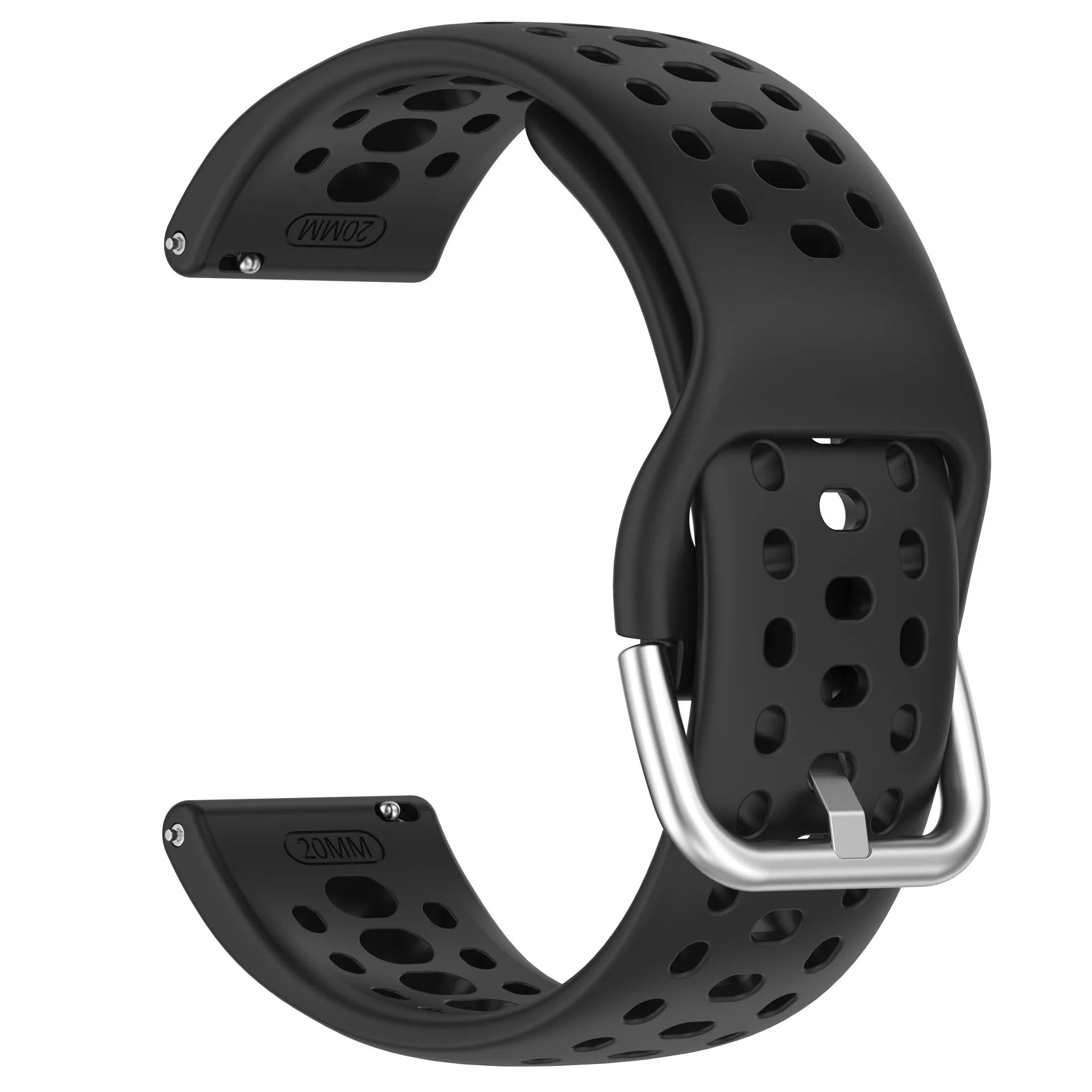 Silicone Strap for Amazfit Active 2 – Breathable 20mm Band Smartwatch Band Oasis Select black For Amazfit Active 2
