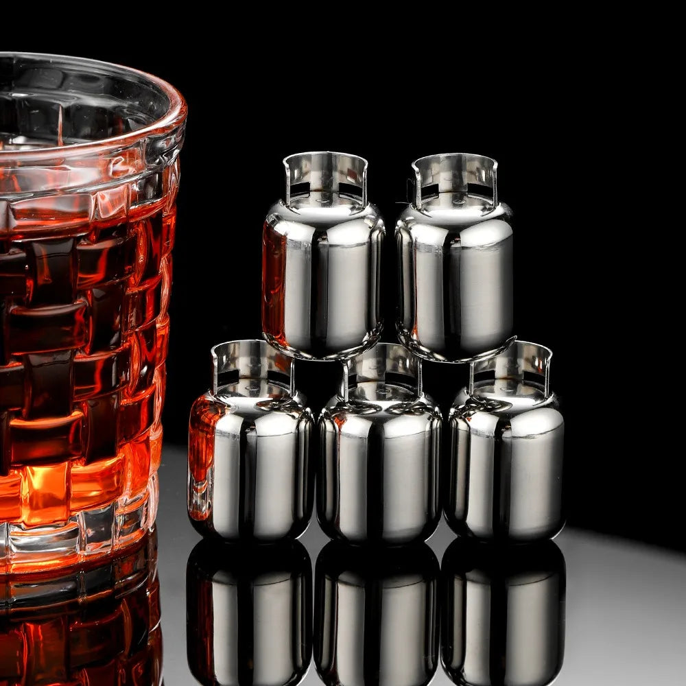 Stainless Steel Ice Cubes Whiskeygas Cylinders Ice Cube Cooler Reusable Whisky Ice Stone Whisky Rocks Bar Wine Cooler Oasis Select