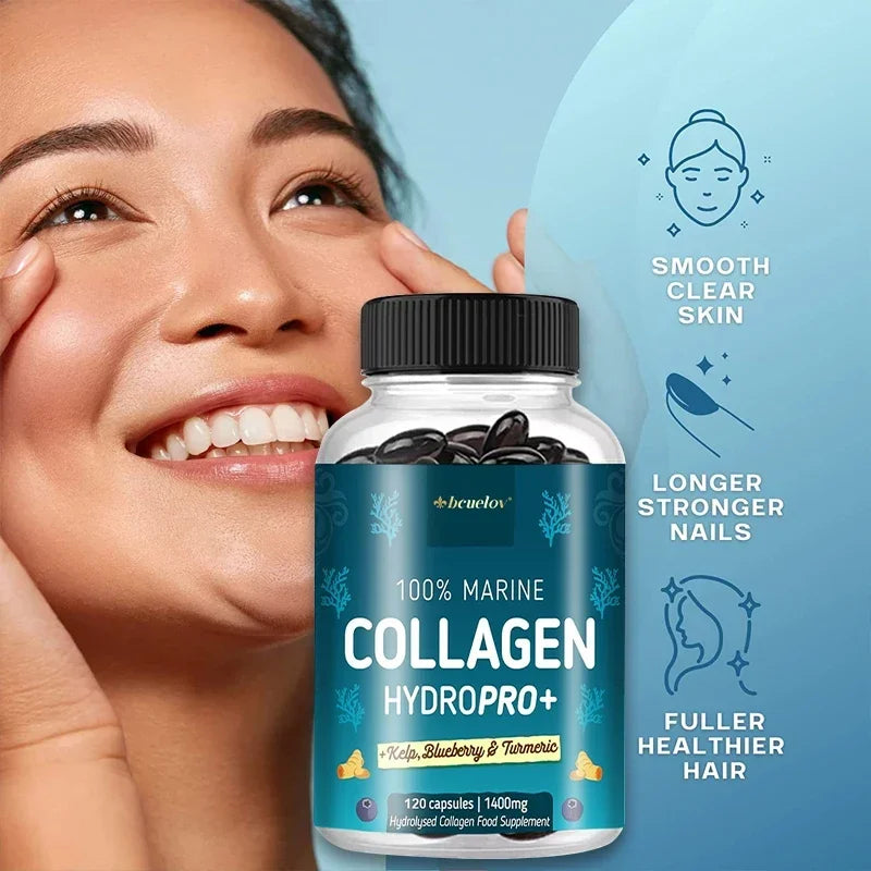 Hydrolyzed Marine Collagen Capsules – Skin, Hair & Nail Support