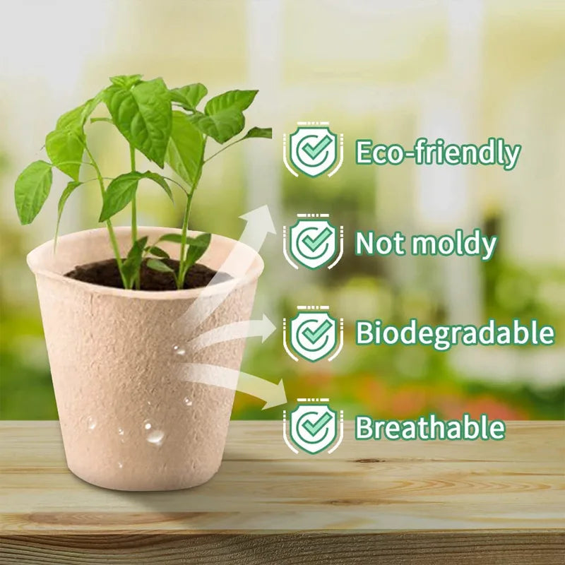 10/20pcs Garden Nursery Pots Pulp Seed Starter Pots Flower Propagation Container with Drainage Holes Home Gardening Tools Oasis Select