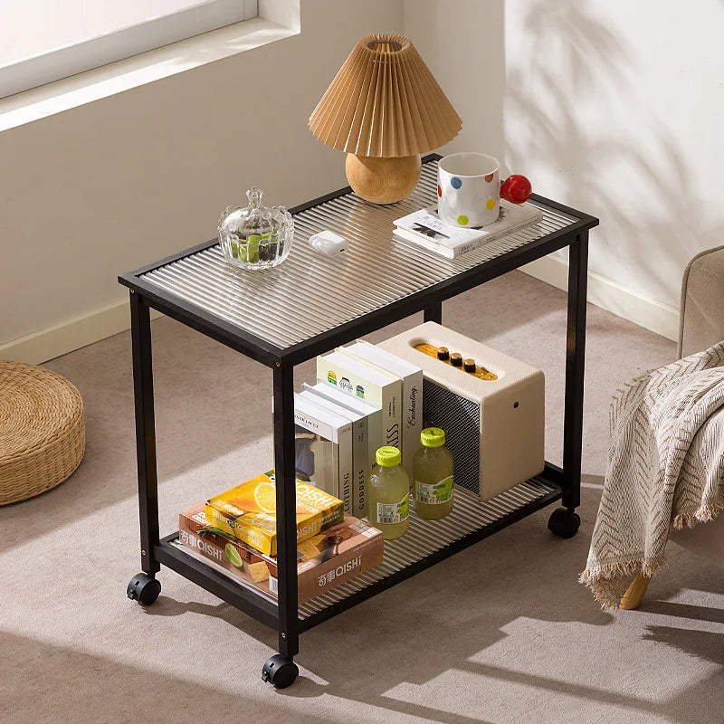 Nanzhu edge small apartment corner sofa modern living room glass storage bedside table mini table Oasis Select