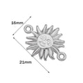 5pcs Stainless Steel Celestial Sun Charms Smile Pendants DIY for Necklace Bracelet Jewelry Making Craft Supplies Party Decor Oasis Select Steel 16X21mm