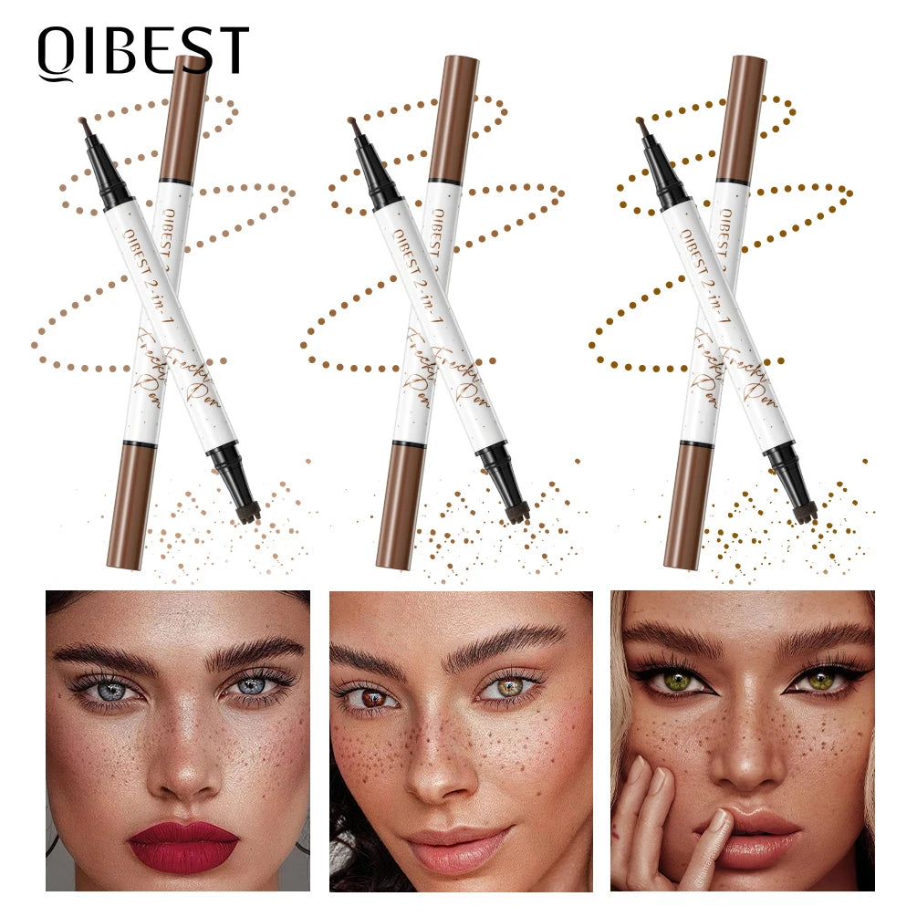 QIBEST 2-in-1 Freckle Stamp Pen – Waterproof Natural Look
