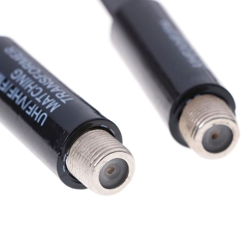 2Pcs UHF/VHF/FM/TV F cable 75-300 Ohm balun antenna matching transformer adapter Oasis Select