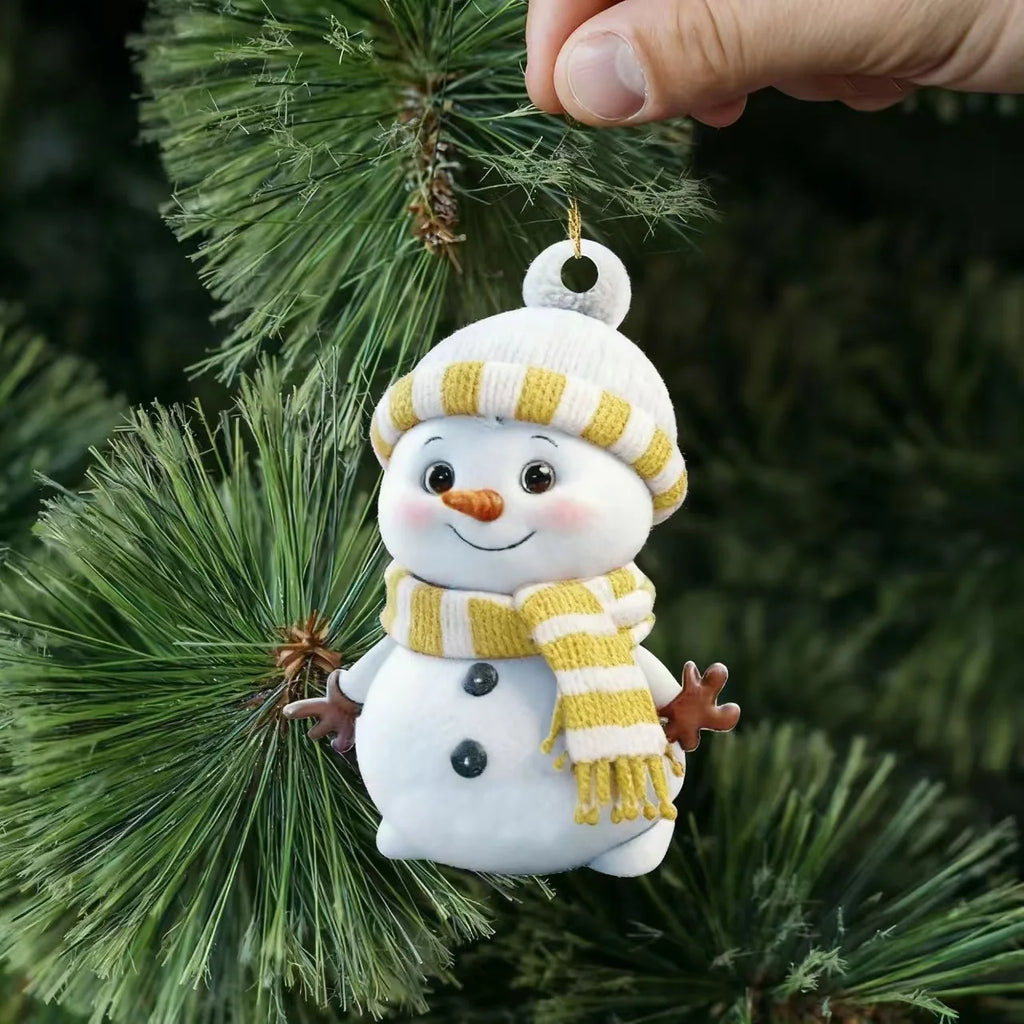 Cross border new product acrylic flat Christmas rainbow snowman set holiday gift home Christmas tree decoration pendant Oasis Select Style1