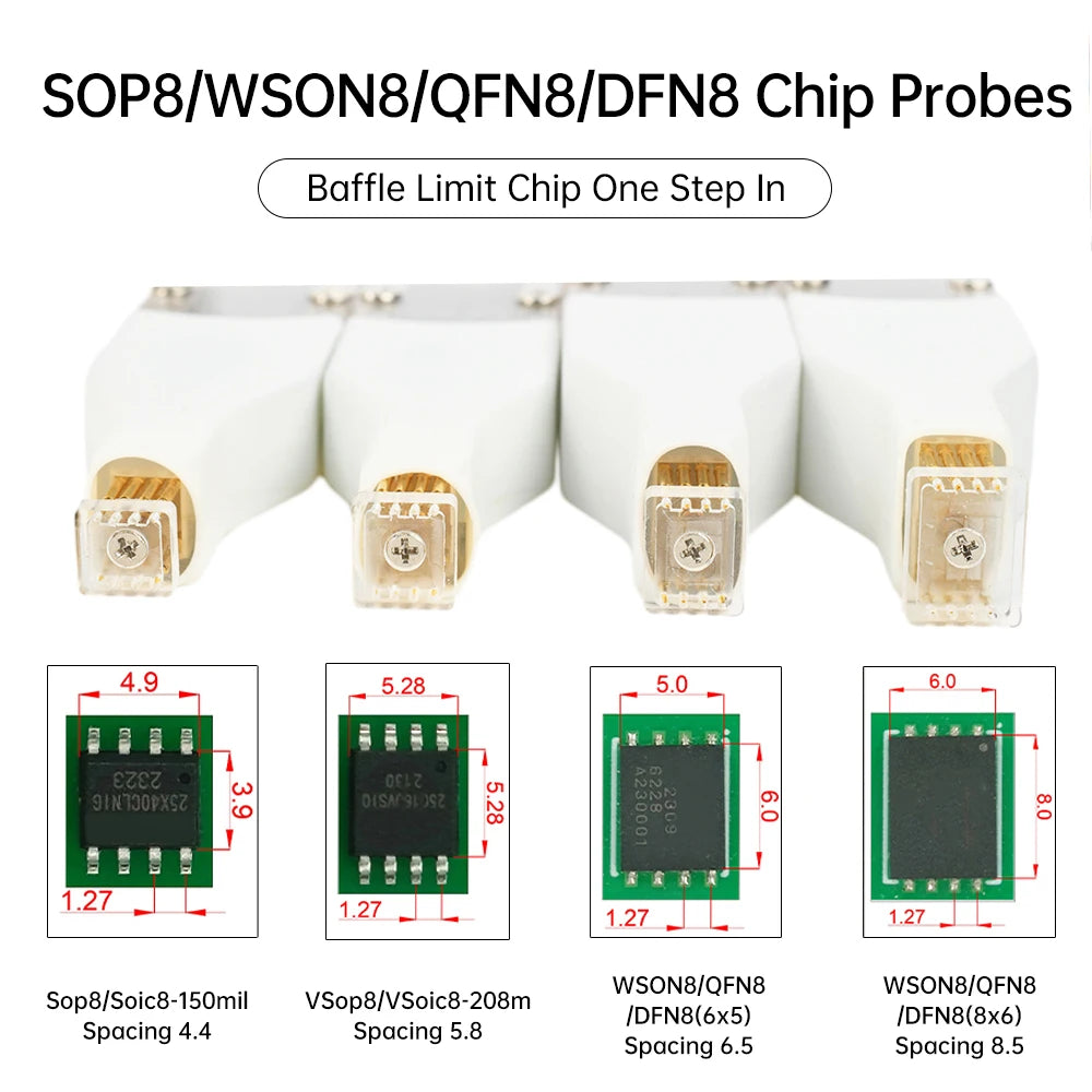 SOP8/WSON8/QDFN8 Microchip SMD Spring Pin Burn-in Read/Write Test Probe Programmer Suitable for Test Write Program Burn-in Oasis Select