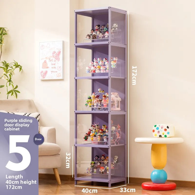 Figure display cabinet Transparent pain cabinet Suitable for Lego model building block Toy doll bag blind box storage rack Oasis Select 40 long five doors