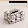 Luxury Chocolate Tissue Box Cover Ceramics Tissue Box High-grade Home Creative Napkins Tissue Holder Livingroom Table Decoration Oasis Select Silver