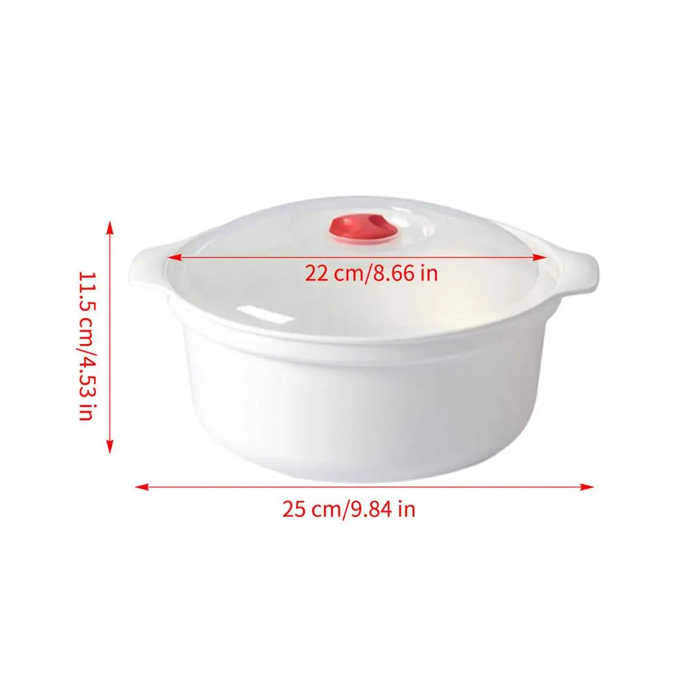 Microwave Oven Special Box Heated Soup Pot Rice Steamed Hot Steamed Buns With Lid Steamer Food Grade Kitchen Gadgets Tool Oasis Select White 1PC