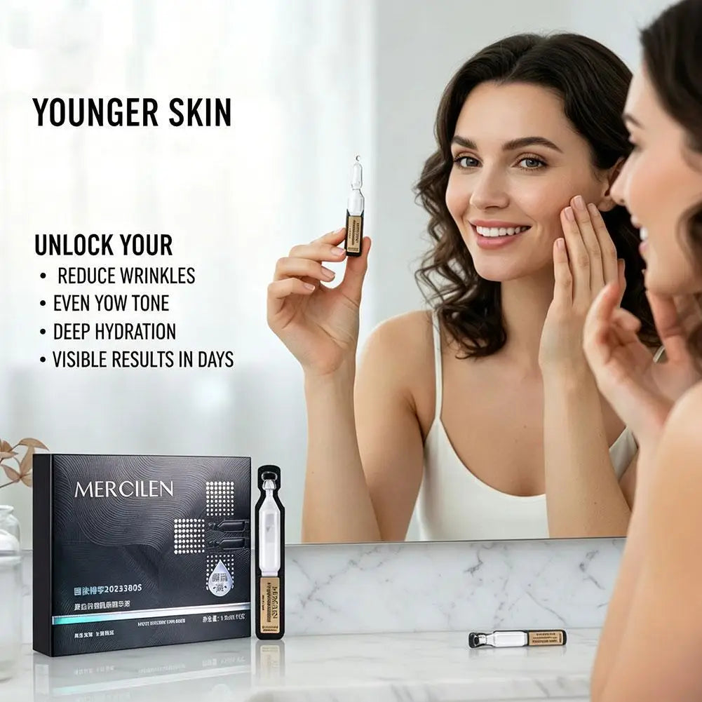 1.5ml x 10pcs Collagen Plumping Single-Use Ampoule Serum Vials Hydrating Firming Moisturizing Anti-Wrinkle Gentle Oasis Select
