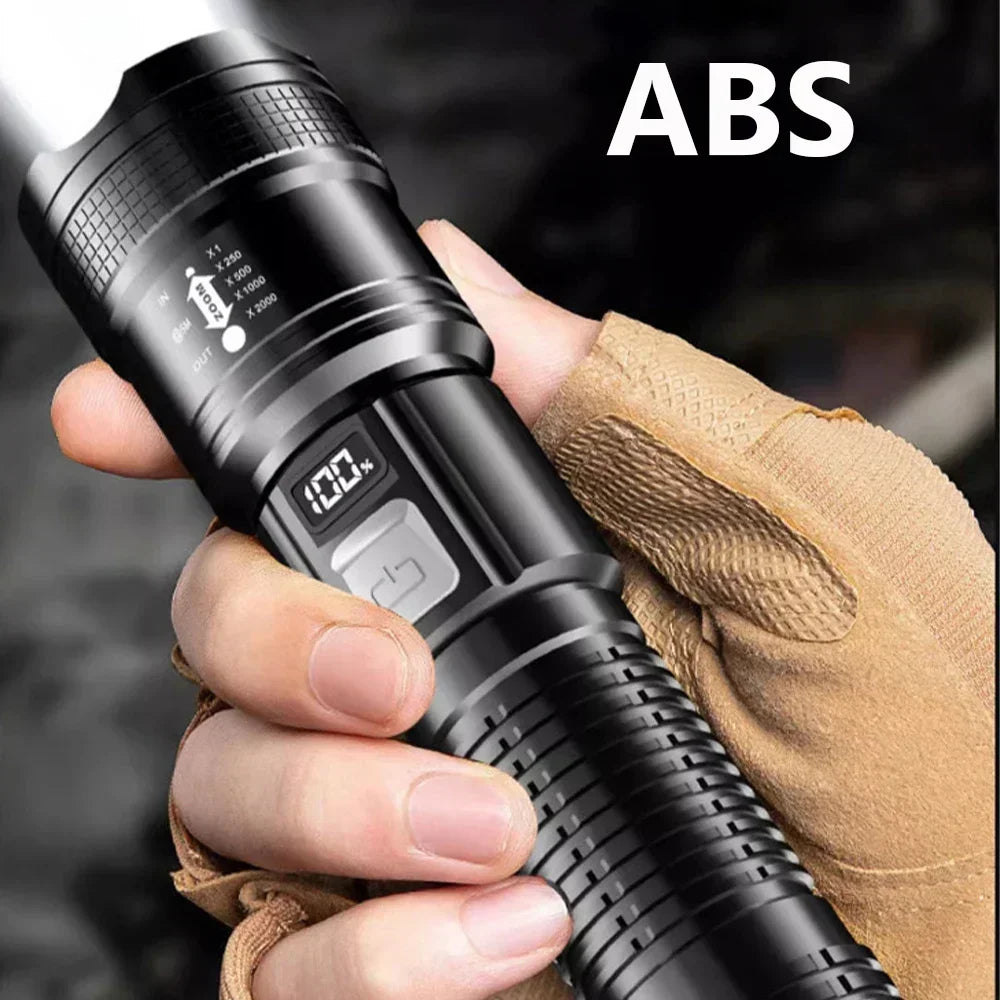 2Pack Super Bright Flashlight Rechargeable LED Long Range Tactical Torch Lamp for Outdoor Waterproof Camping Fishing Lantern Oasis Select