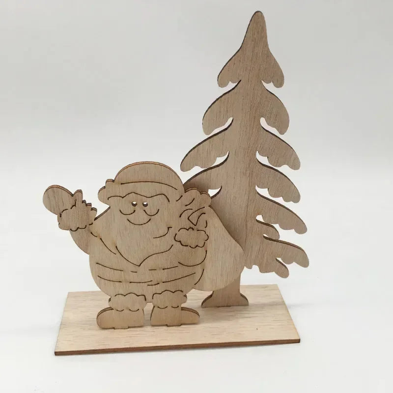 Wooden Ornaments Craft Predrilled Wood Slice Christmas Tree Hanging Embellishments Decoration DIY Souvenir Gift for Kids Oasis Select C 1pc