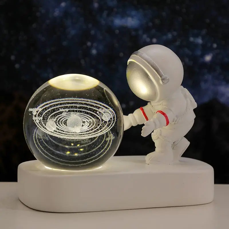 Astronaut Night Light Desktop Small Ornaments Decorative Crystal Ball Birthday Gift for Boys and Girls Decoration Oasis Select