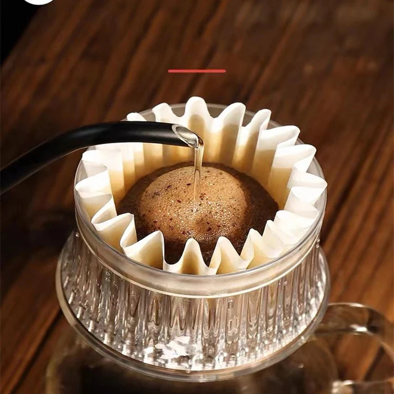 50pcs/Set White Coffee Filters Single Serving Paper for Coffee Machine 1-4 cups White Filter Paper Cake Cup Coffee Paper Filter Oasis Select