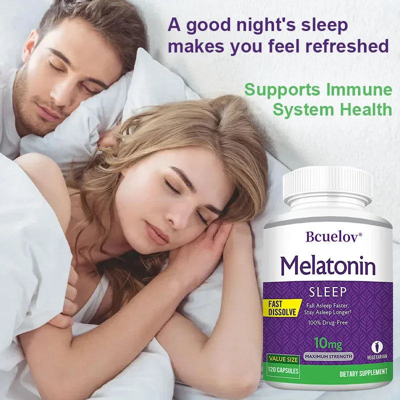 Bcuelov Melatonin Sleep Supplement | 30/60/120 Capsules
