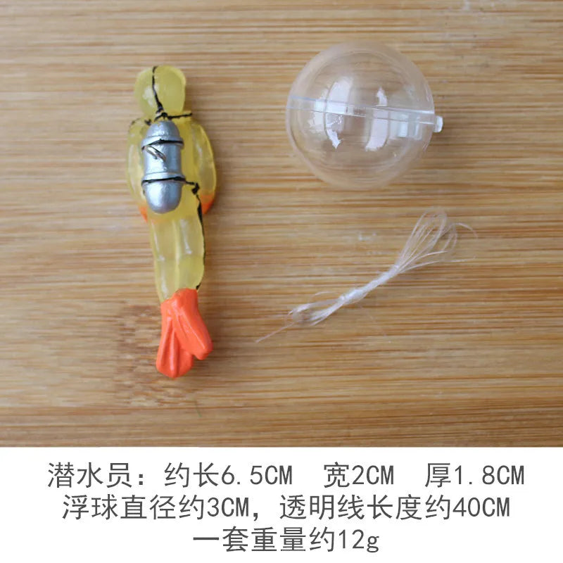 The New Resin Floating Diver Fish Tank Floating Decoration Under The Underwater Scenery Underwater World Small Floating Ball Oasis Select Noctilucent Yellow