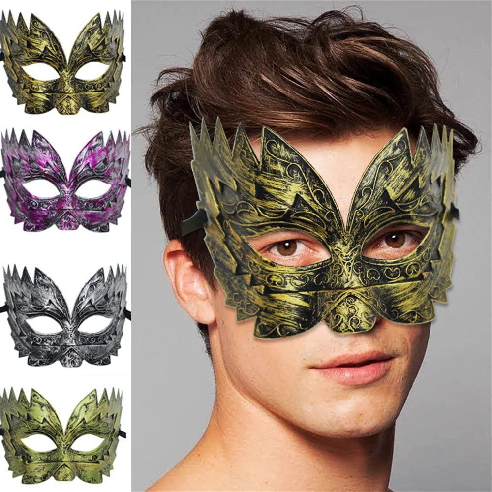 Men Gold Roman Soldier Mask Vintage Masquerade Mask Venetian Mardi Gras Phantom Opera Eyemask Rave Accessory Oasis Select
