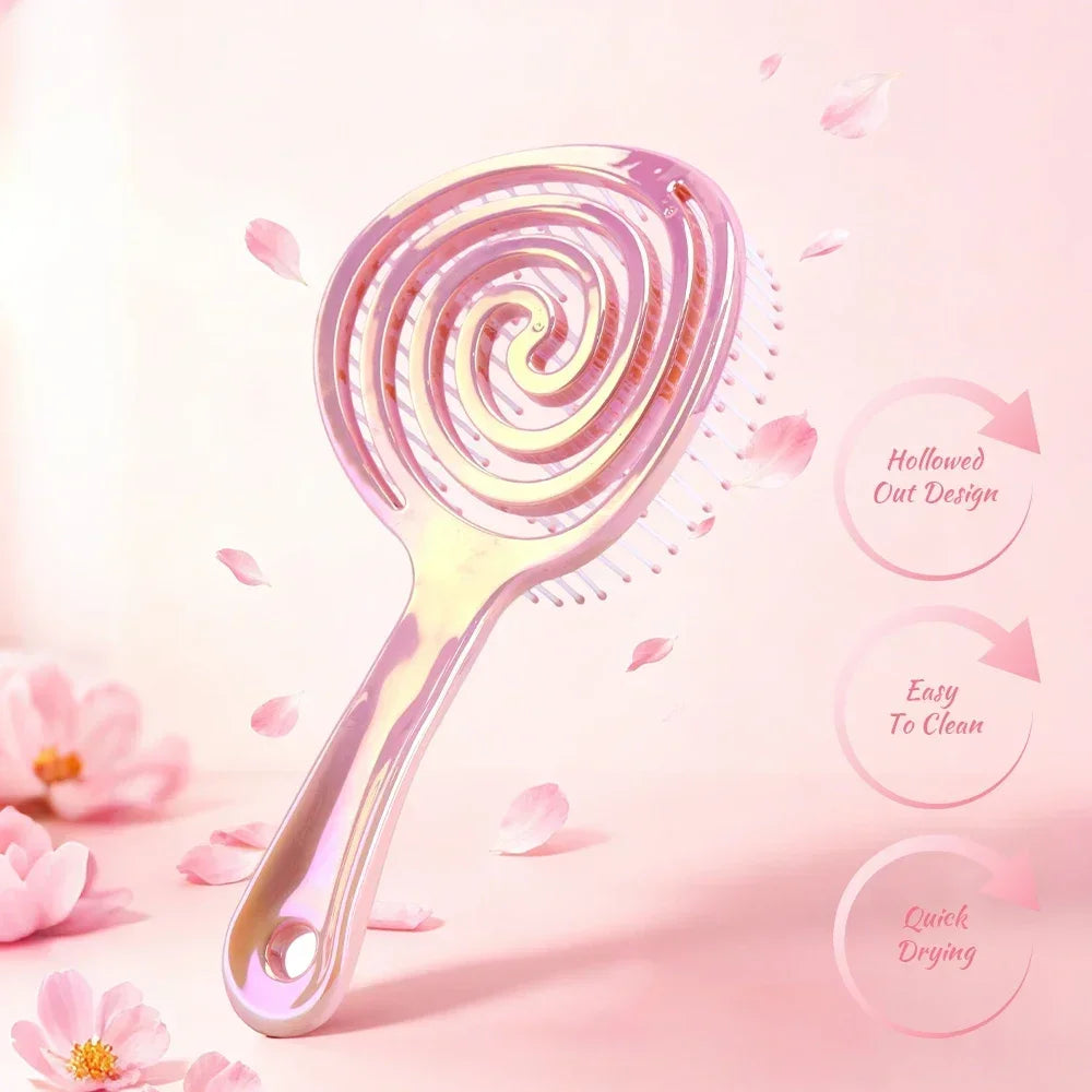 Round Hollow Hair Brush – Detangling, Volume & Scalp Massage Hair Styling Brush Oasis Select