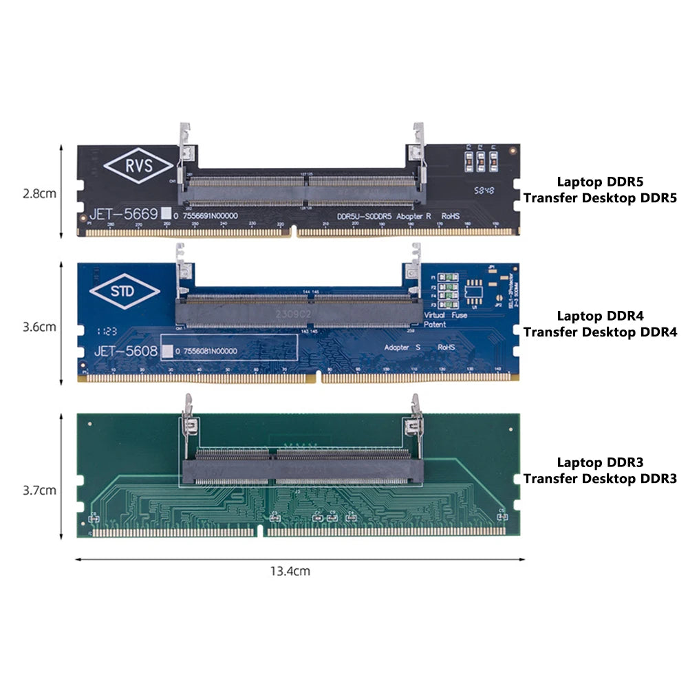DDR3 DDR4 DDR5 Laptop to Desktop Memory Adapter Card SO-DIMM To PC DIMM Card DDR3 DDR4 DDR5 Memory RAM Connector Adapter Oasis Select