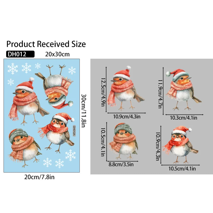 2026 Christmas New Santa Claus Snowman Spanish and German Holiday Greetings Window Display Static Window Stickers Oasis Select DH012