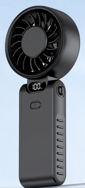 Digital Display Folding Handheld Fan | USB-C Rechargeable