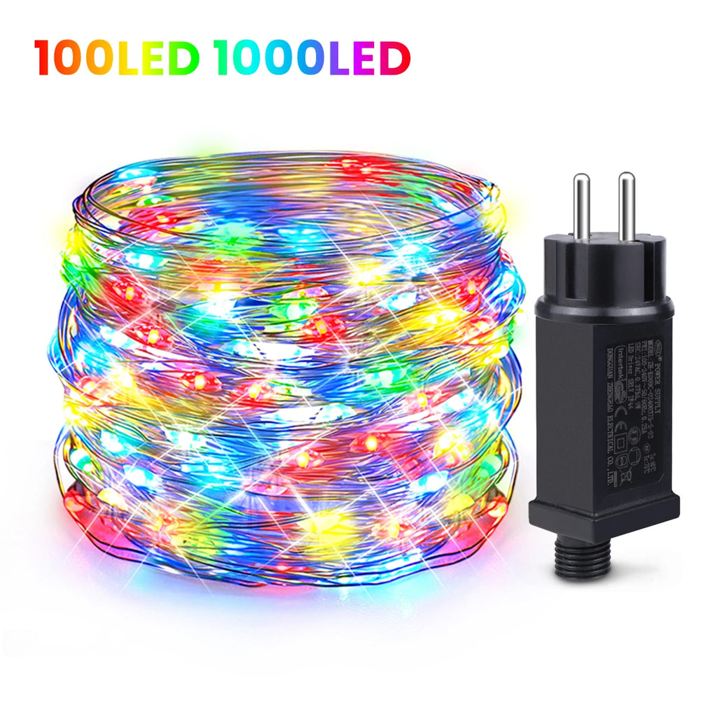 10M-100M LED String Lights Copper Wire Garland Light Waterproof Fairy Lights Chain 220V 110V Waterproof Christmas Party Decor Oasis Select