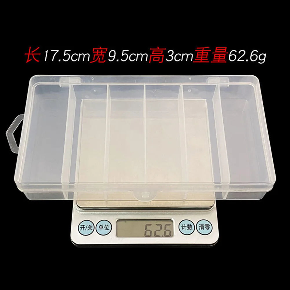1pc PVC 6 Compartments Bait Box 17.5*9.5*3cm Soft Bait Hook Bait Organizer Storage Container Fish Hook Portable Storage Box Oasis Select
