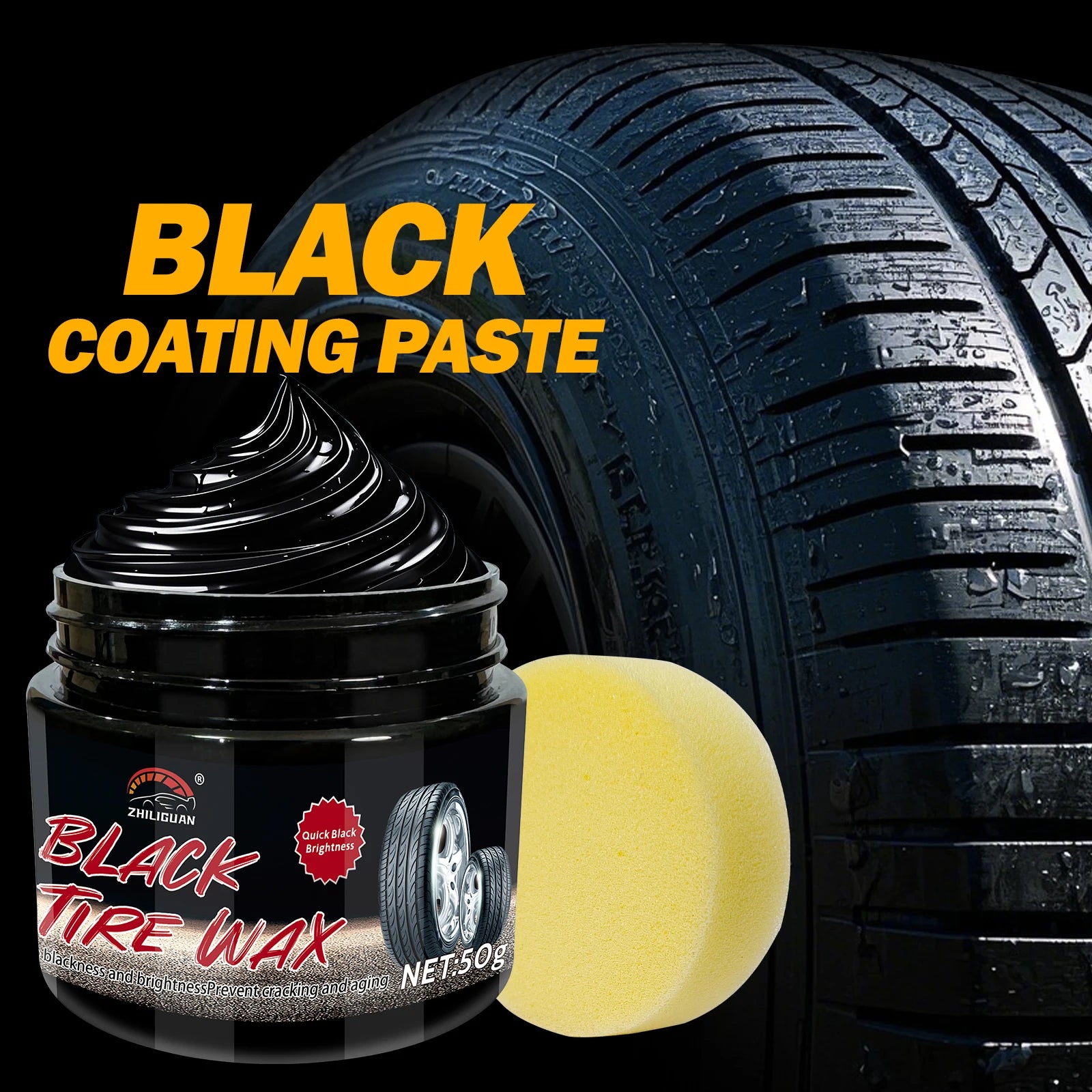 Car Tire Shine Wax – Gloss & Anti-Aging Protection Coating