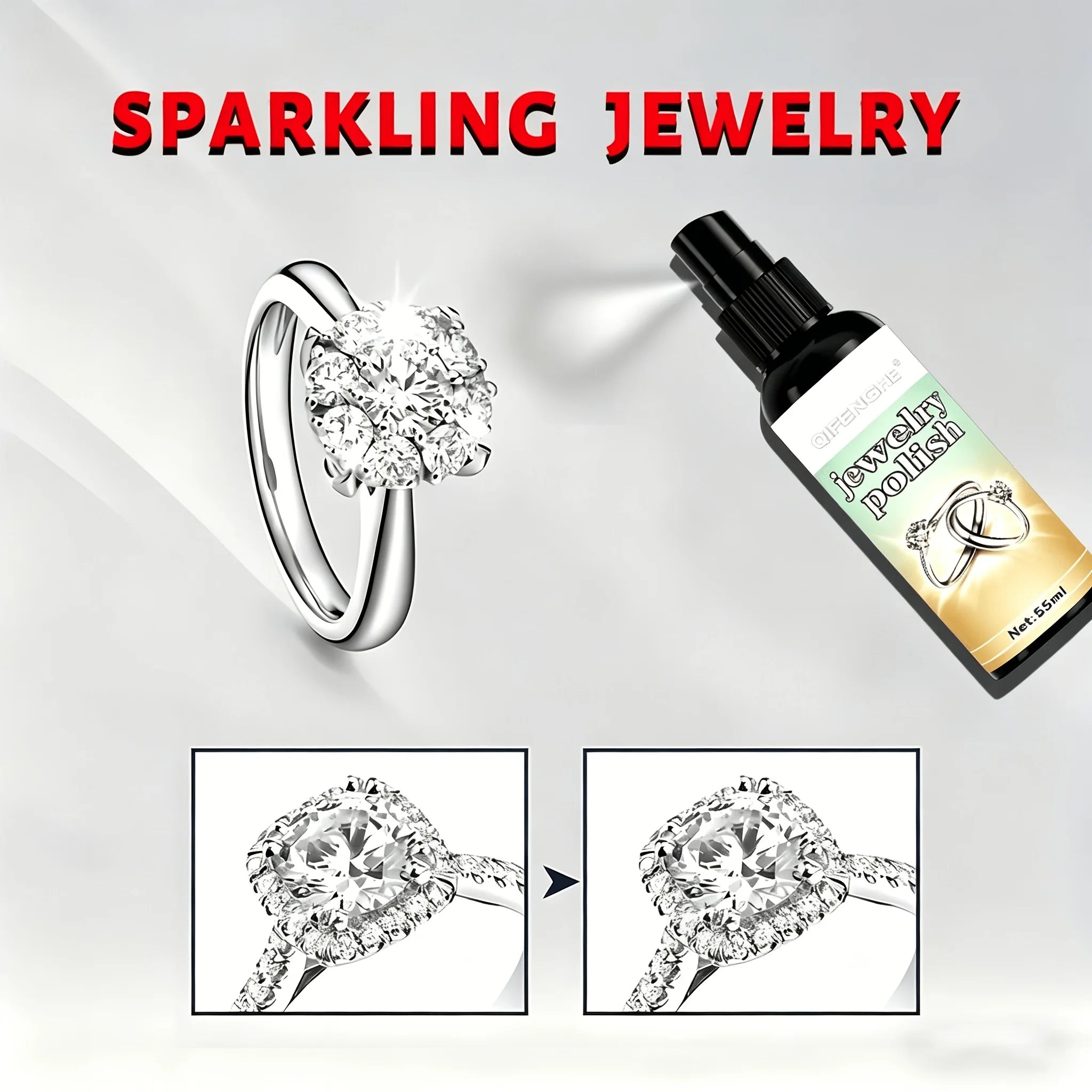 Advanced Jewelry Polishing Spray Tarnish & Oxidation Remover - Quick Brilliance Restoration Brightener for Long-lasting Luster Oasis Select